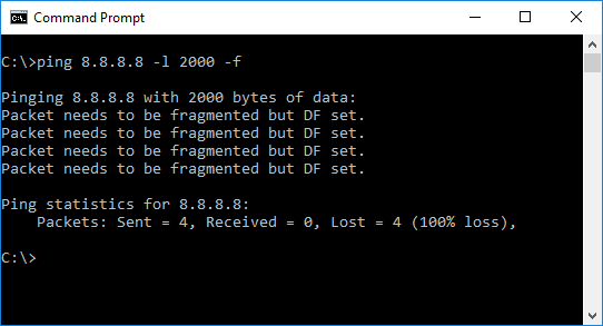 If a packet is larger than the MTU, and DF is set, we get an ICMP error message. This helps to find the MTU on the network