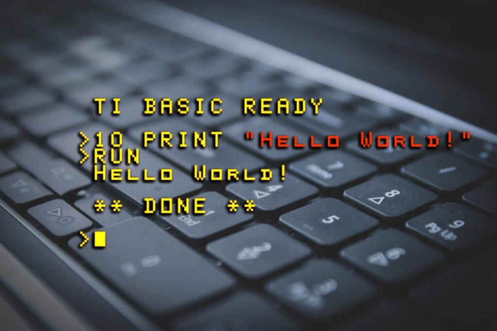 A hello world program written in BASIC. This will print 'hello world!' to the screen