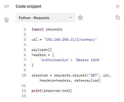 postman python code snippet