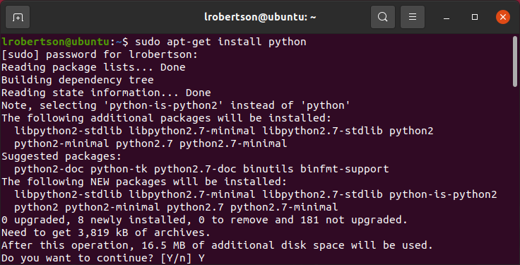 download python for linux